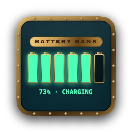 The Battery widget in Abyss
