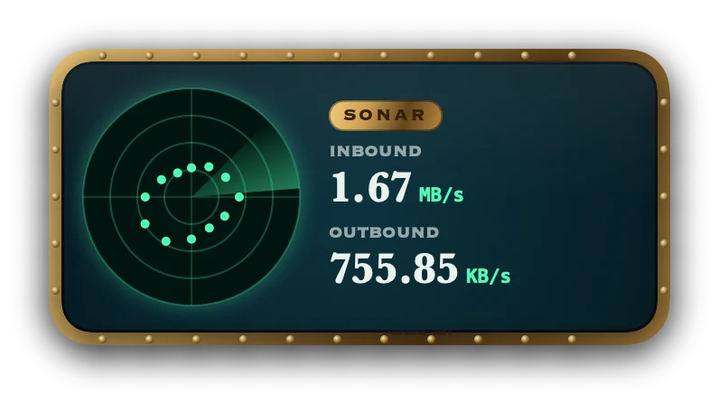 The Network Speed widget in Abyss