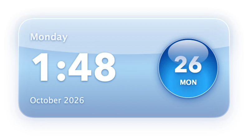 The Clock widget in Aero