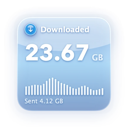 The Total Downloaded widget in Aero