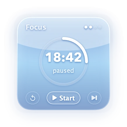 The Focus Timer widget in Aero