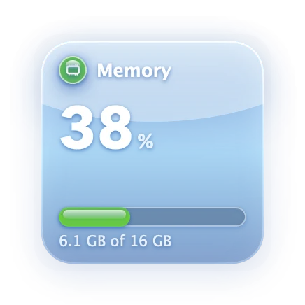 The Memory widget in Aero