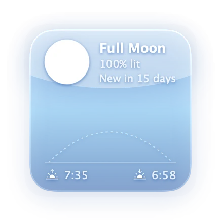 The Moon & Sun widget in Aero