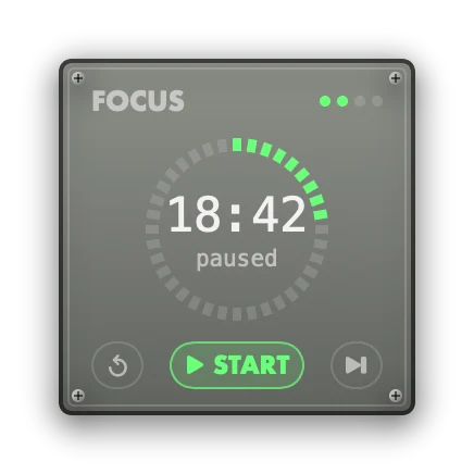 The Focus Timer widget in Apollo