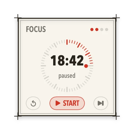 The Focus Timer widget in Atlas