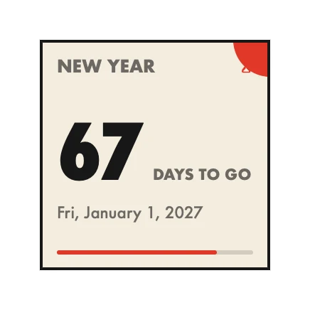 The Countdown widget in Bauhaus