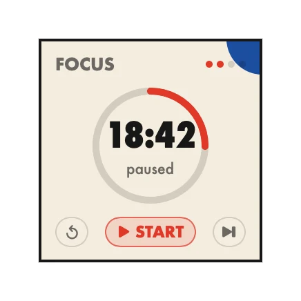 The Focus Timer widget in Bauhaus