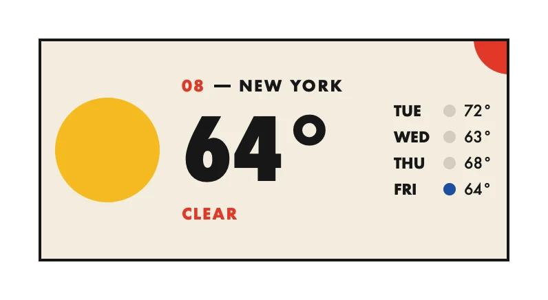 The Weather widget in Bauhaus