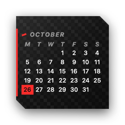 The Calendar widget in Carbon