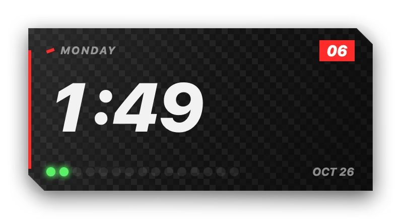 The Clock widget in Carbon