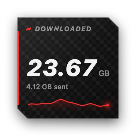 The Total Downloaded widget in Carbon