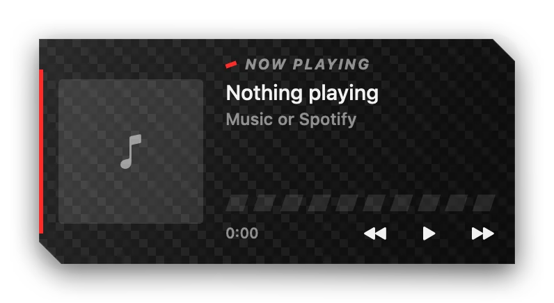 The Now Playing widget in Carbon