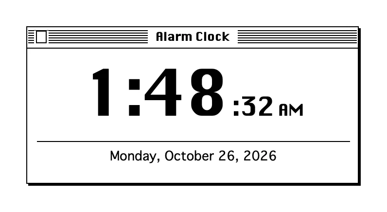 The Clock widget in Classic