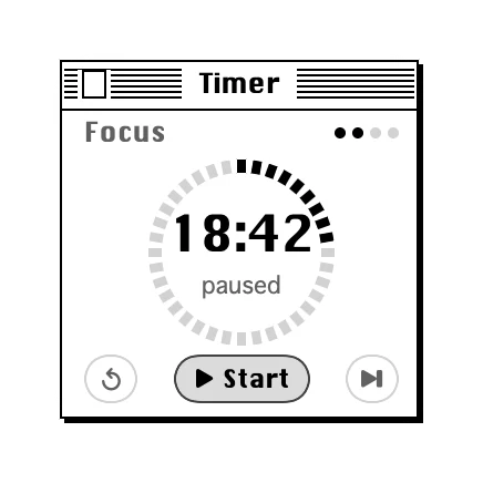 The Focus Timer widget in Classic