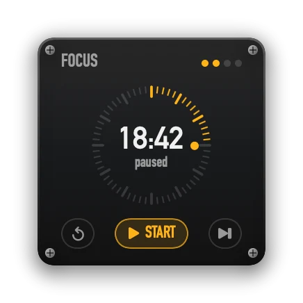 The Focus Timer widget in Cockpit