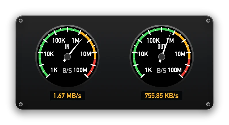 The Network Speed widget in Cockpit
