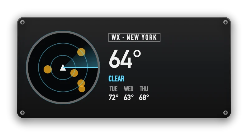 The Weather widget in Cockpit