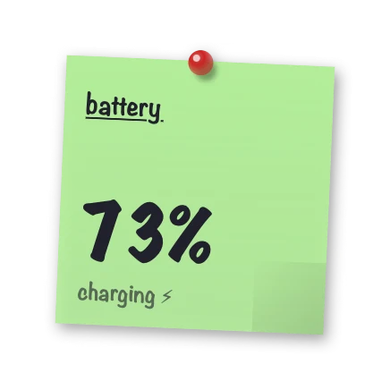 The Battery widget in Corkboard