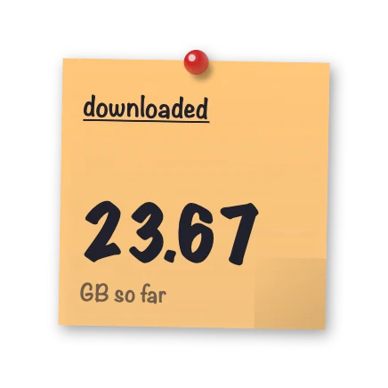 The Total Downloaded widget in Corkboard