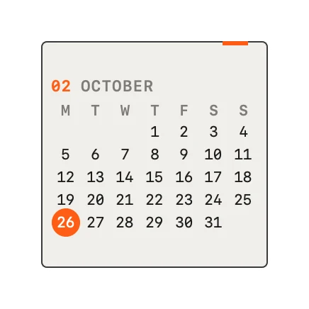 The Calendar widget in Field