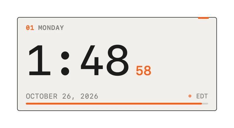 The Clock widget in Field