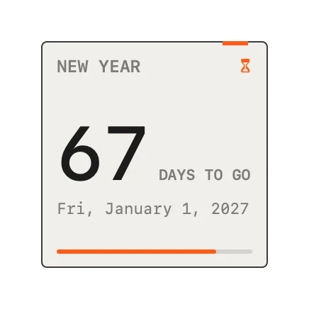 The Countdown widget in Field