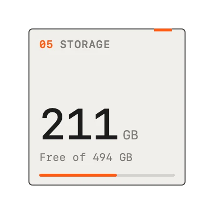 The Storage widget in Field