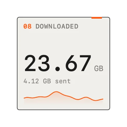 The Total Downloaded widget in Field