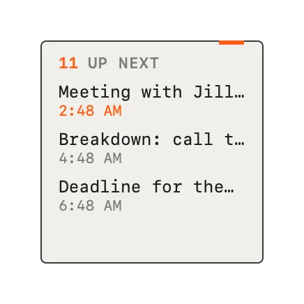 The Events widget in Field