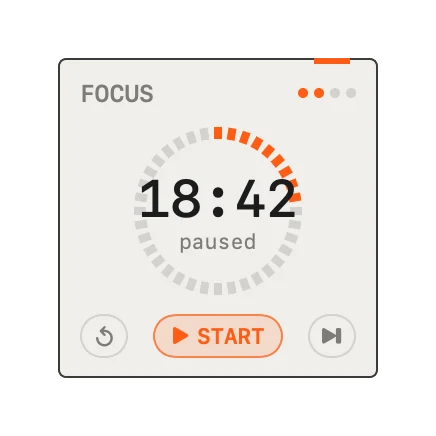 The Focus Timer widget in Field