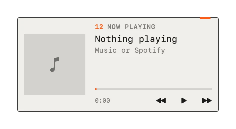 The Now Playing widget in Field