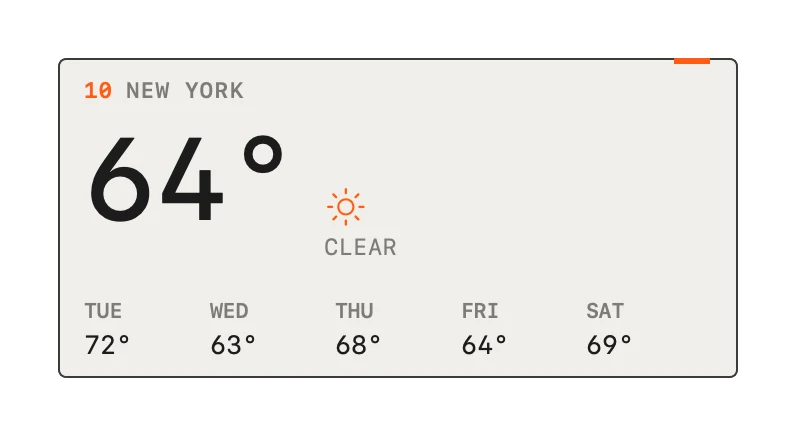 The Weather widget in Field
