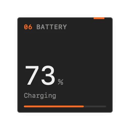 The Battery widget in Field Dark