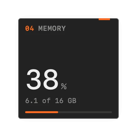 The Memory widget in Field Dark
