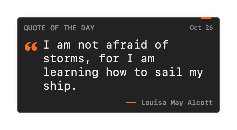 The Quote of the Day widget in Field Dark