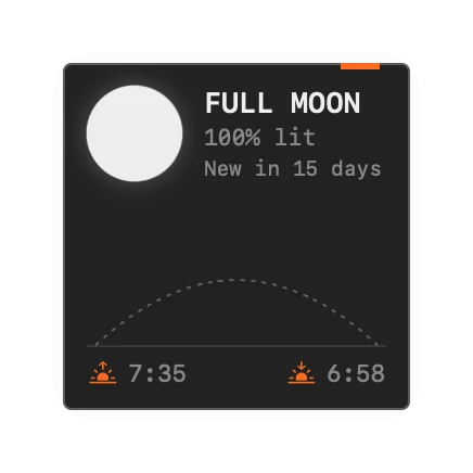 The Moon & Sun widget in Field Dark
