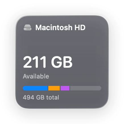 The Storage widget in Glass