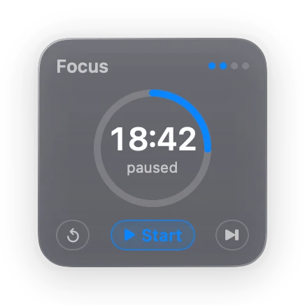 The Focus Timer widget in Glass