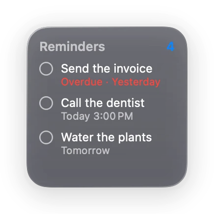 The Reminders widget in Glass