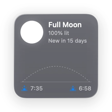 The Moon & Sun widget in Glass