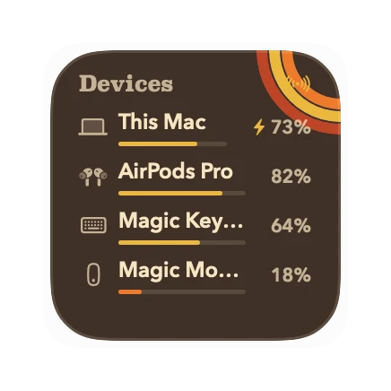 The Devices widget in Groove