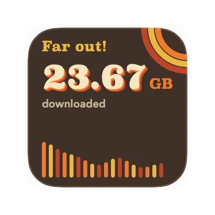 The Total Downloaded widget in Groove