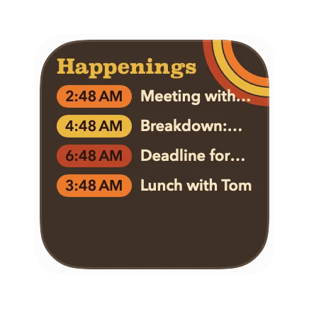 The Events widget in Groove