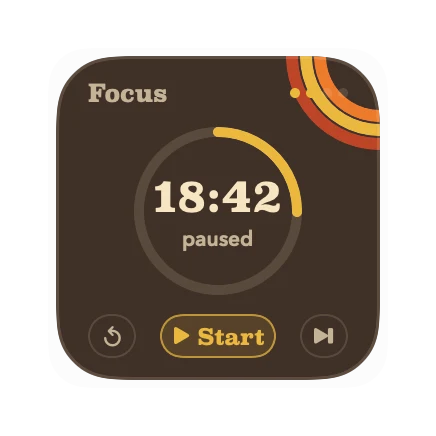 The Focus Timer widget in Groove