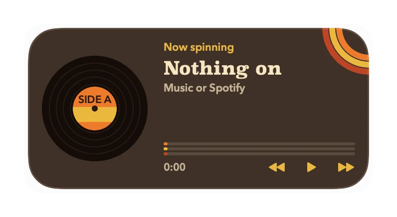 The Now Playing widget in Groove
