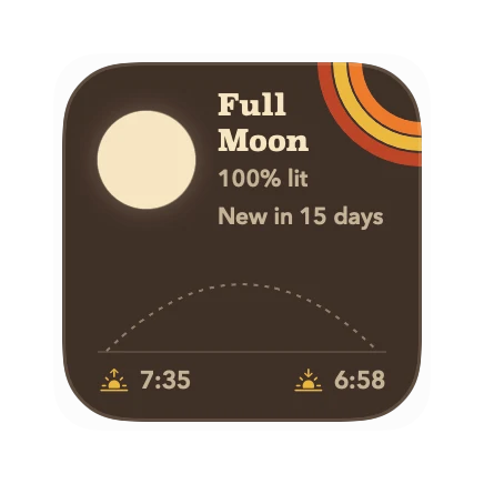 The Moon & Sun widget in Groove