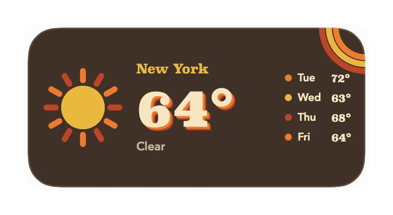 The Weather widget in Groove
