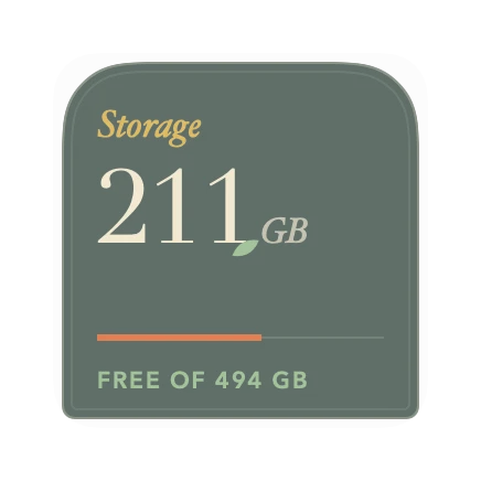 The Storage widget in Grove
