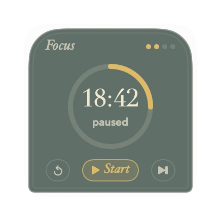 The Focus Timer widget in Grove