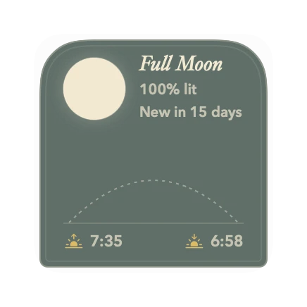 The Moon & Sun widget in Grove